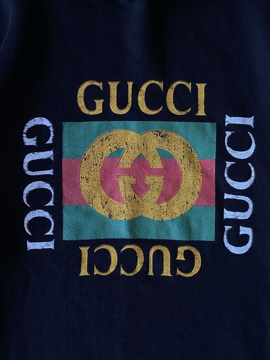 Gucci Distressed GG Box Logo Hoodie худи гуччи кофта