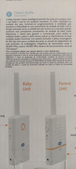 Rádio monitor para Bebé da Chicco - Como novos