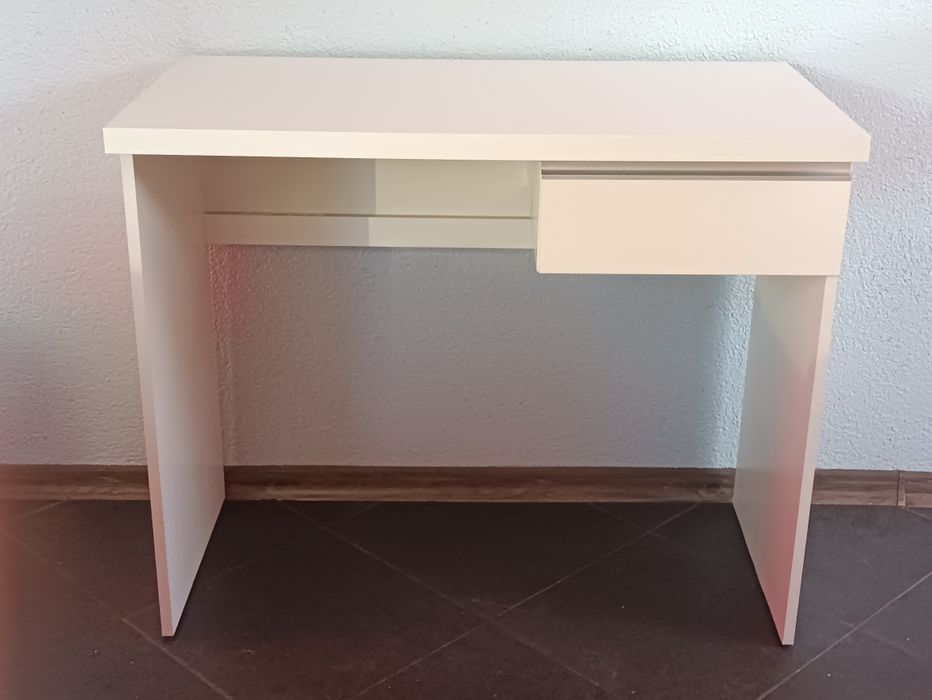 Biurko białe z szufladą stół drewniany 95x50