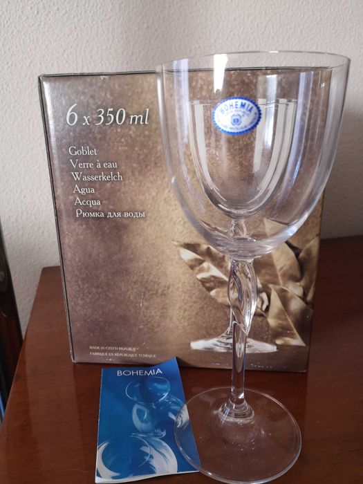 Conjunto de copos em cristal Boemia
