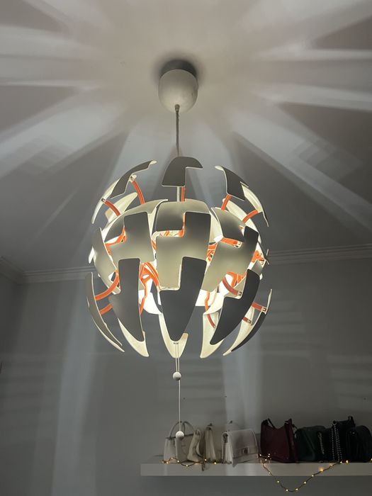 Candeeiro de Teto IKEA PS 2014 (Branco e Laranja) – Como Novo