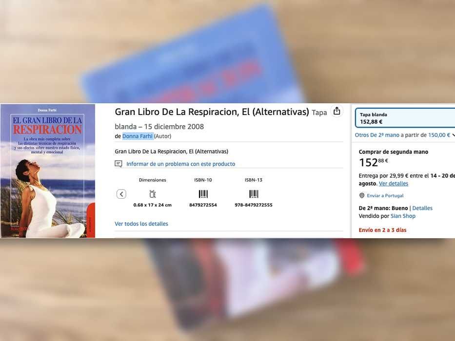 "El gran libro de la respiracion" de Donna Farhi