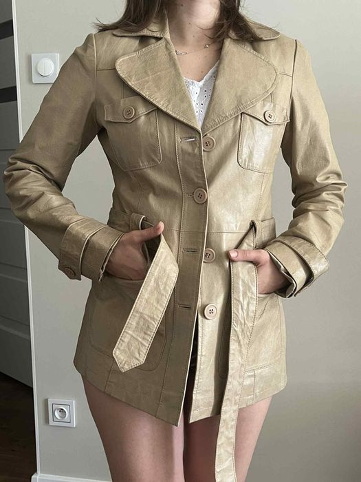 Trencz skórzany skóra 100 procent