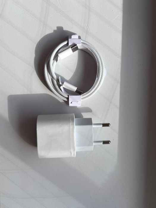 Ładowarka USB-C 20W do iPhone + kabel USB-C 60W w oplocie 100 cm szybkie ładowanie!