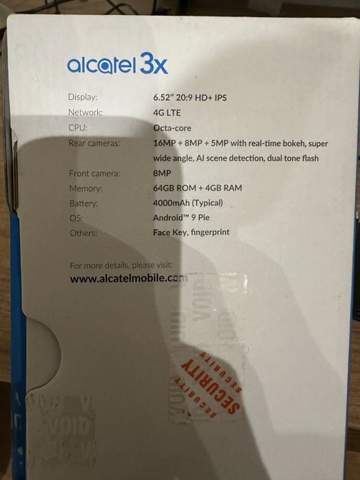 Alcatel 3X 64GB / 4GB RAM – duży ekran 6,52” – sprawny