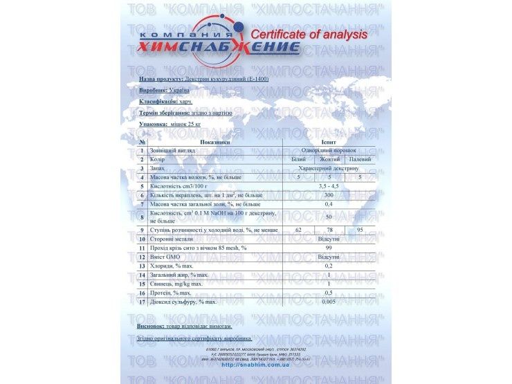 Декстрин кукурузный оптом