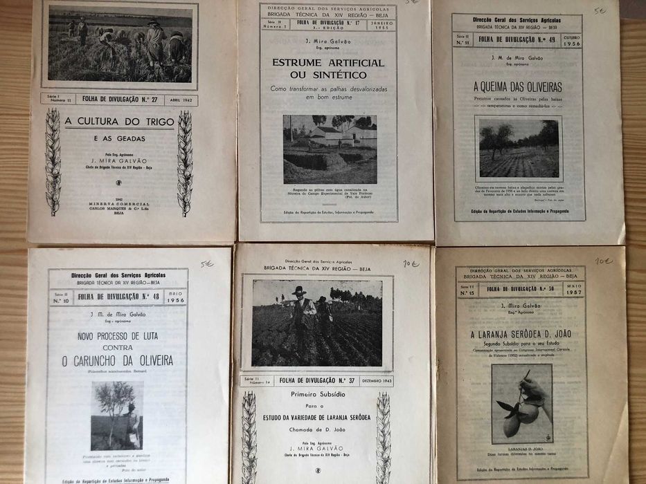 Livros, revistas e brochuras sobre Agricultura - Eng. Mira Galvão
