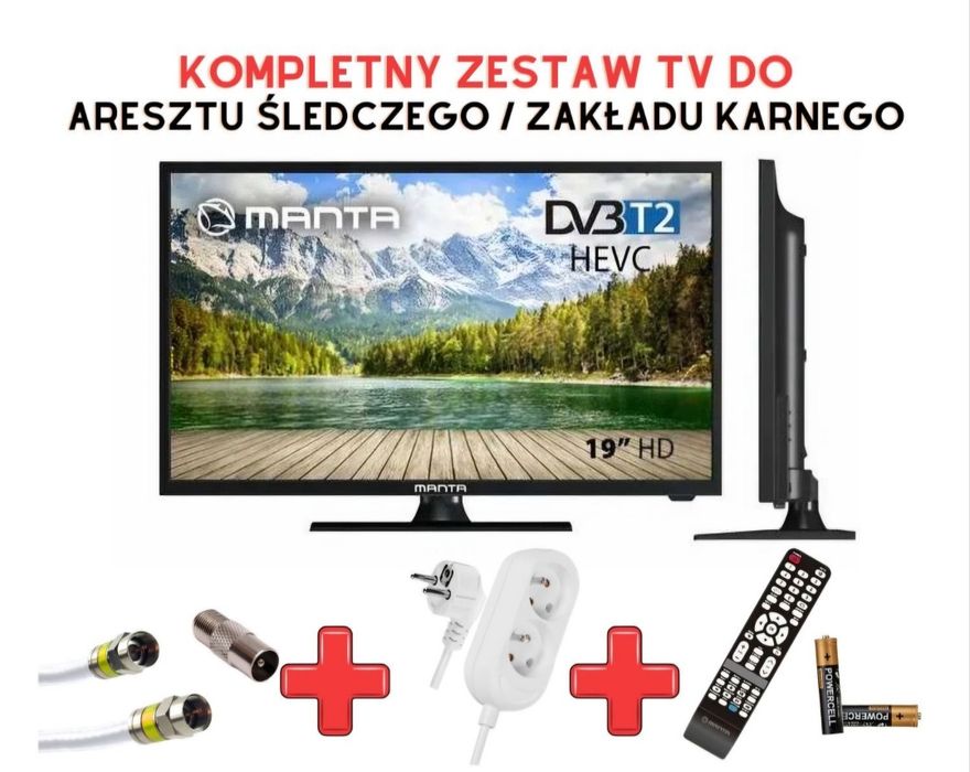 Telewizor 19 cali Kompletny Zestaw ZK Areszt Śledczy Antena Pilot