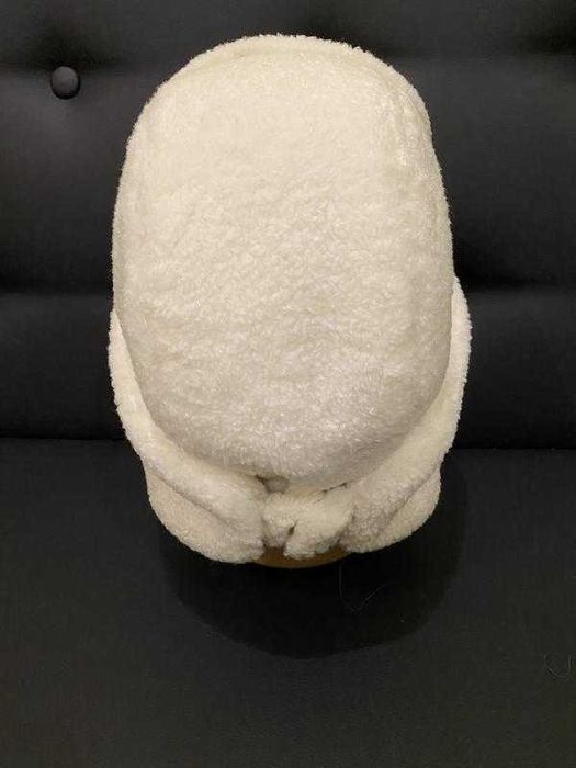 Вушанка ушанка барашек тедди молочный цвет флис на кнопочках