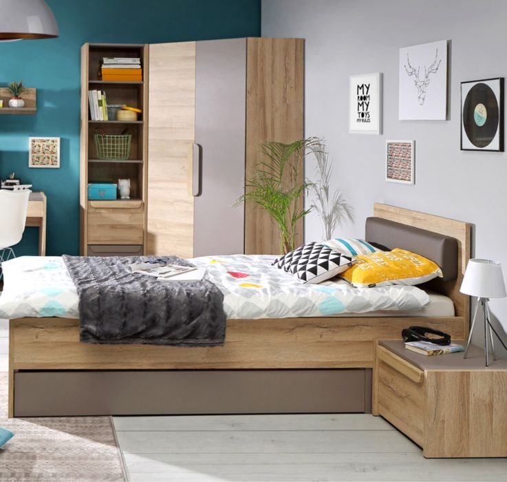 Meble Forte, zestaw, szafa, łóżki, komoda