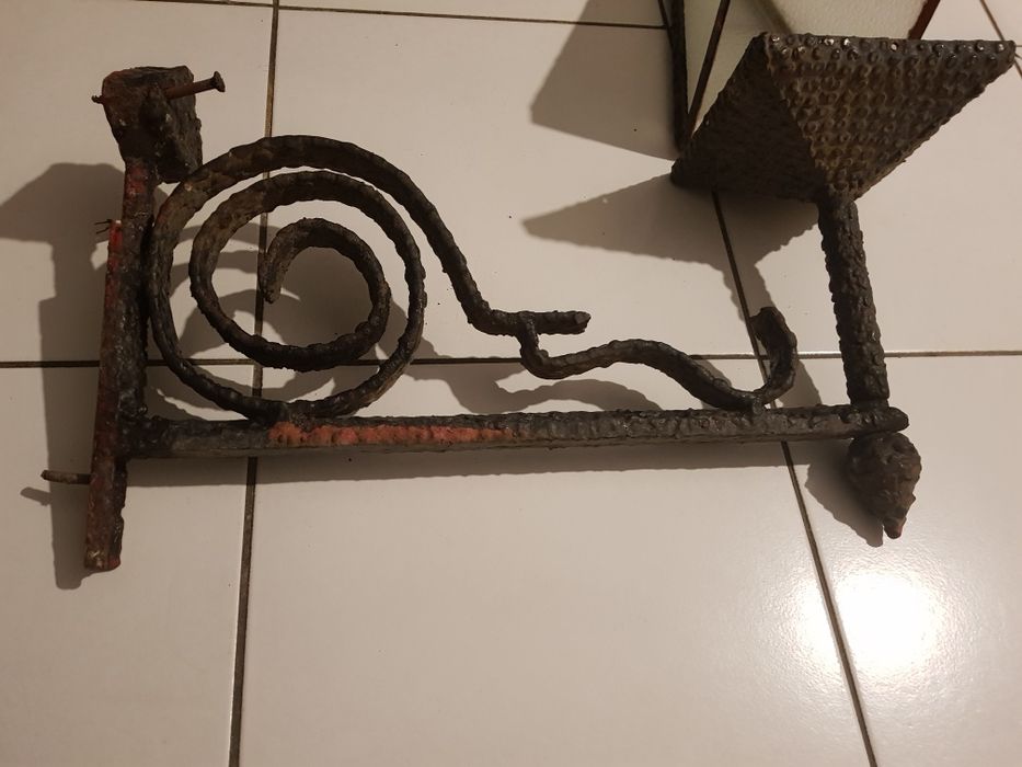 Lampa zewnętrzna komplet PRL stal kuta