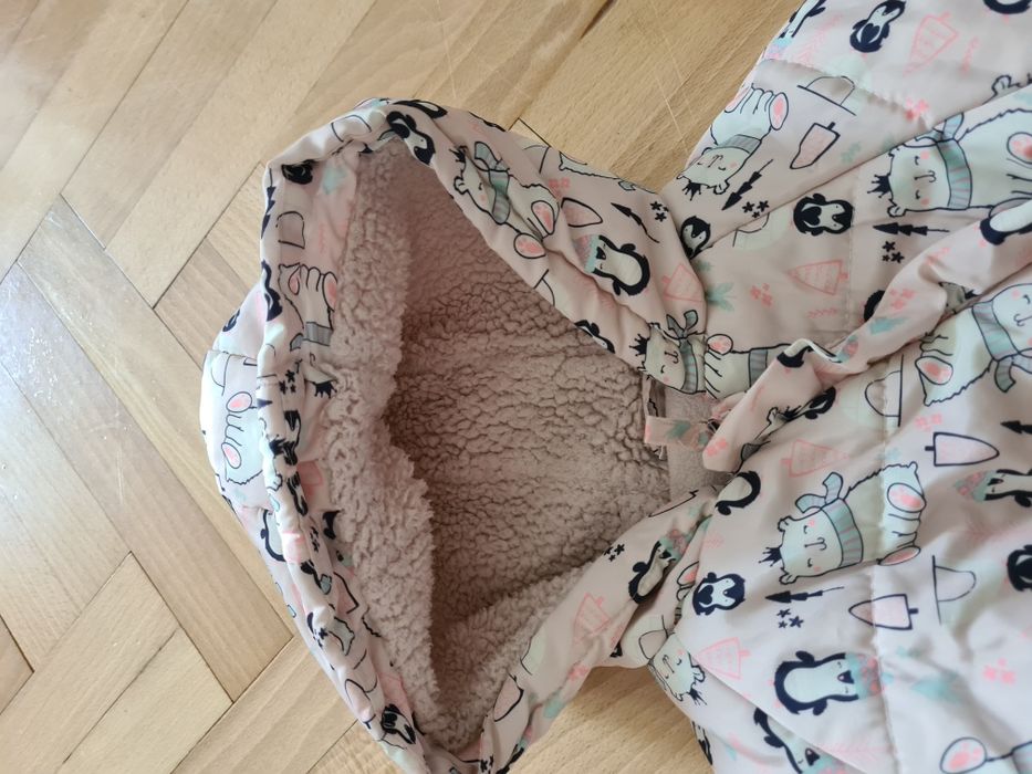 Kurtka dla dziewczynki ocieplana polarkiem 98cm