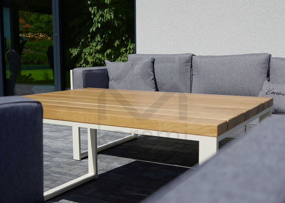 Meble ogrodowe kolekcja PREMIUM : sofa, 2xfotel, ława z blatem dębowym
