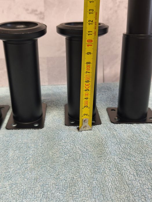 4 Pés Ajustáveis para Móveis, Pés Pretos 12-18 cm, P de Suporte em Metal para Armários, Mesas, Sofás, Camas, Pés Ajustáveis