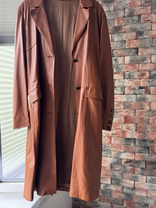 Шкіряний тренч, кожаное пальто, плащ Італія