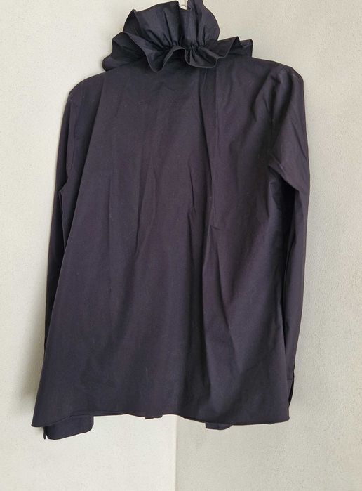 Lux czarna Koszula Bawełna ruffle falbany uniq ZARA 42 XL NOWA