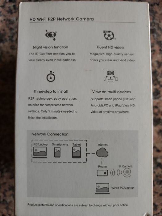 Câmera de rede Wi-fi