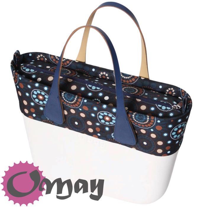 Granatowy organizer do OBAG MINI +OPASKA chocomay brąz biszkopt OMAY