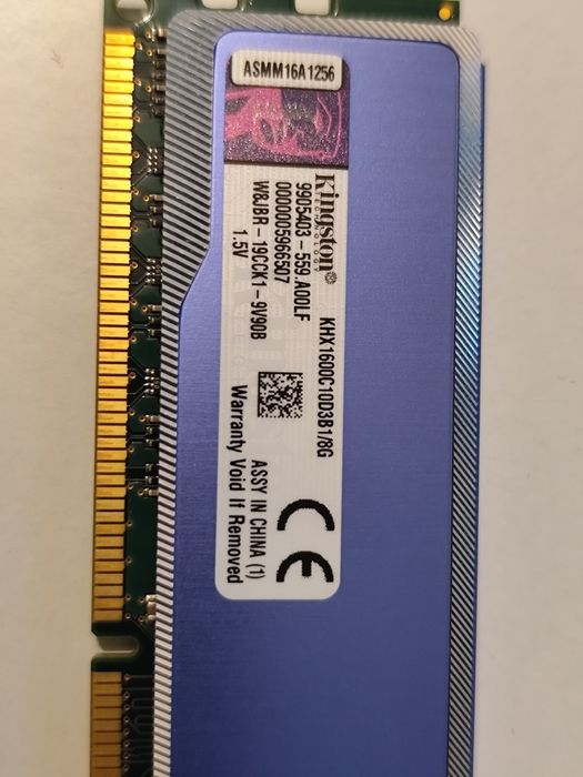 2x Dimms DDR3 8gb Kingston HyperX 1600Mhz CL10