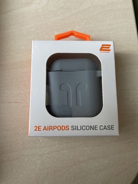 Новий силіконовий сірий чохол чехол на аірподс airpods 1/2