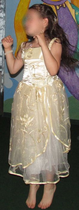 Дитяча золота святкова сукня, платье бальное - карнавальное