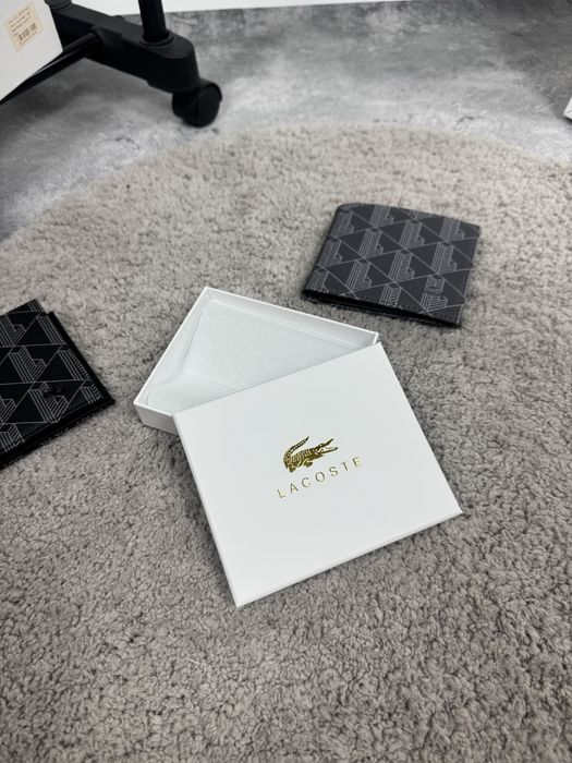 Гаманець Lacoste / Лакоста / В чорному та Сірому кольорі
