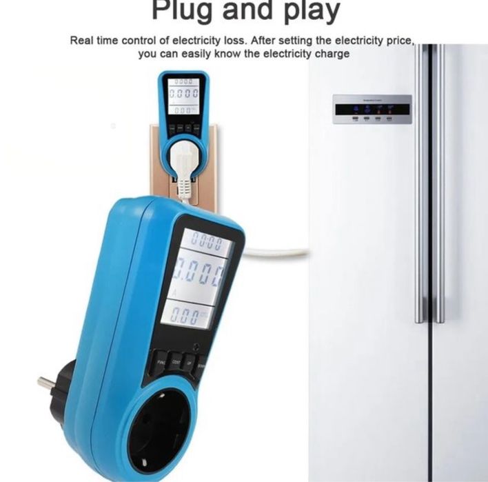 Tomada medidor de energia digital com LCD