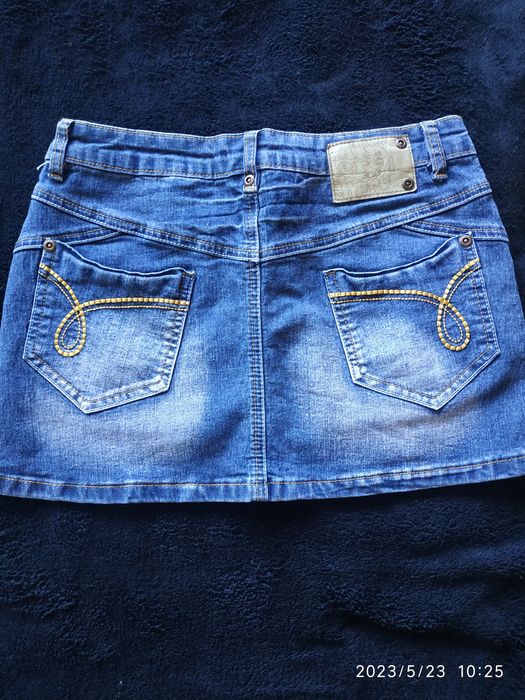 Jeansowa spódniczka mini 152 /  xs