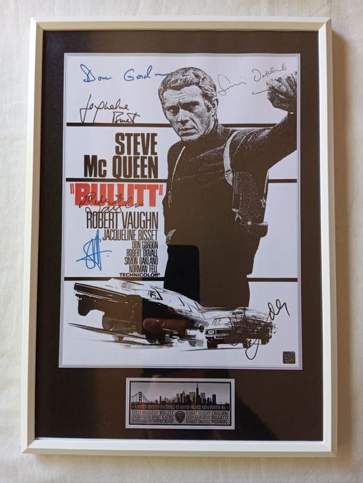 Moldura Filme Bullitt com Autógrafos (A4)