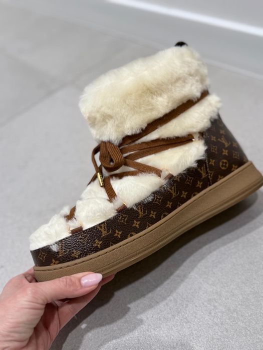 Louis vuitton sniegowce buty zimowe z futrem LV