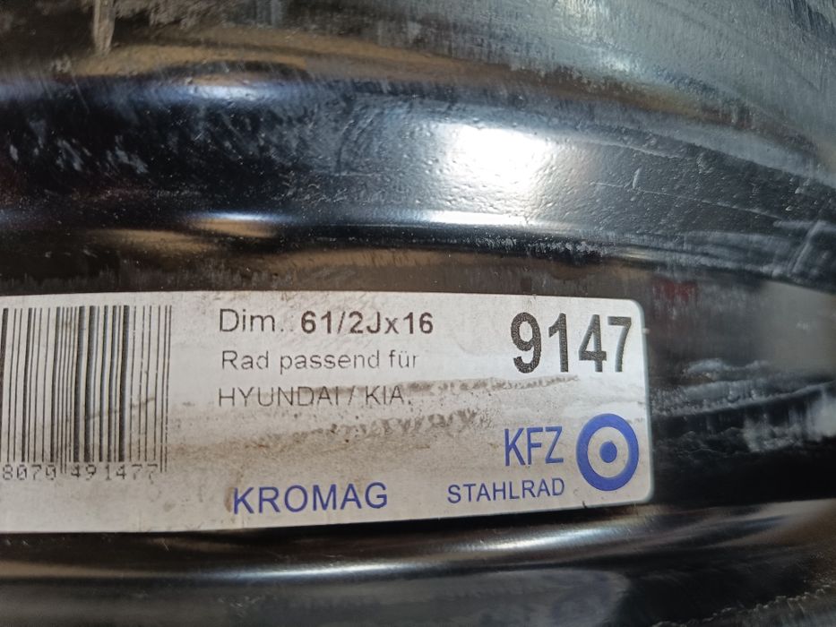 Felgi stalowe Hyundai Kia 16 5x114,3