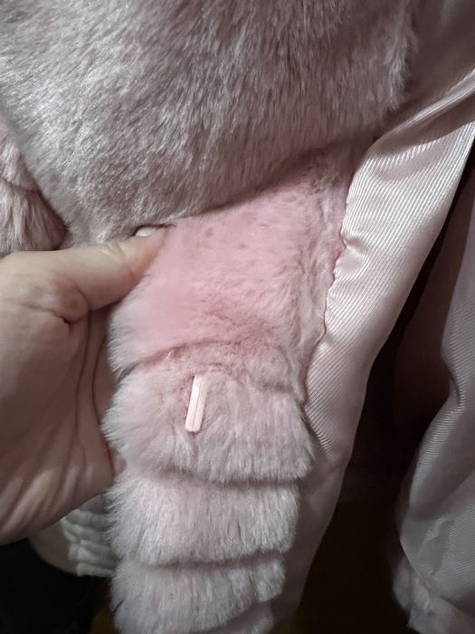 Шуба рожева нова штучна