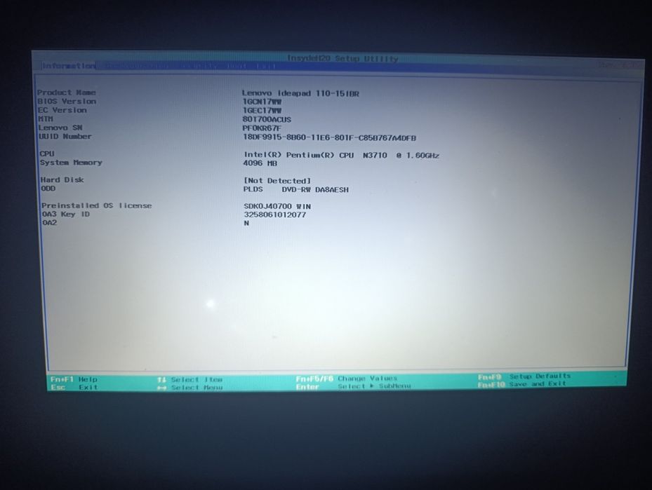 Ноутбук Lenovo Ideapad 110-15IBR + оригінальна зарядка (на запчастини)