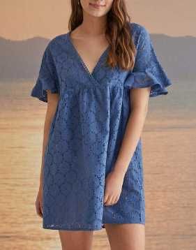 Vestido bordado Women Secret (azul) NOVO POR ESTREAR