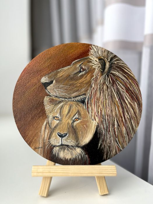 Картина олійними фарбами «Левине кохання», чудовий варіант подарунку