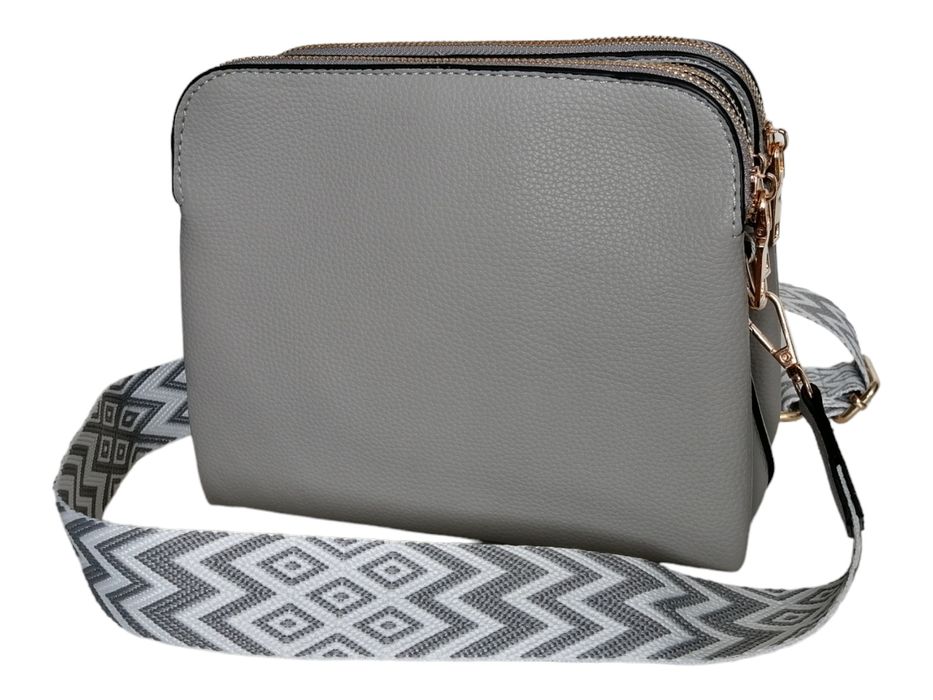 Klasyczna Torebka Damska Listonoszka Na Ramię - Szara