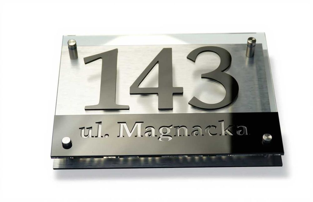 Ekskluzywna Tabliczka Adresowa Premium  z oświetleniem LED 40/30cm