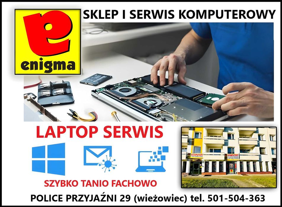 Serwis Laptopów i komputerów Police Szczecin Sklep Komis ENIGMA SC
