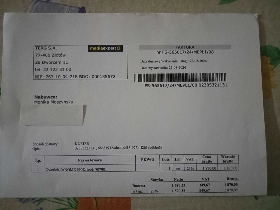 Maszyna do szycia Juno 990D