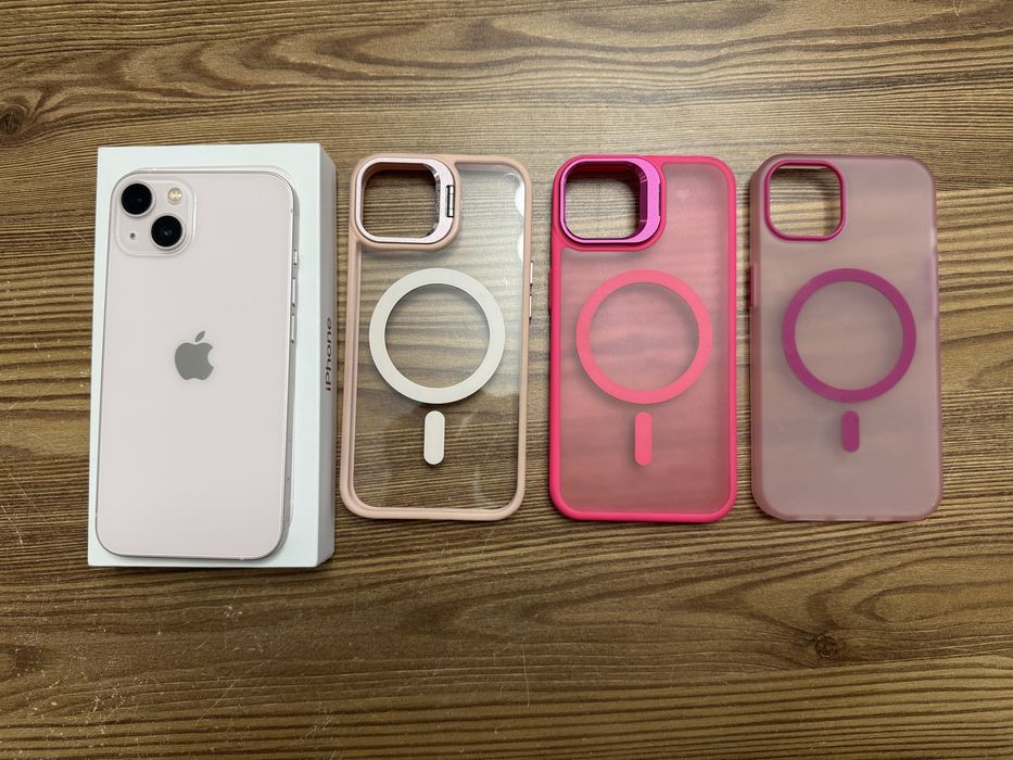iPhone 13 256 GB Różowy / Pink – świetny stan + 3 etui MagSafe