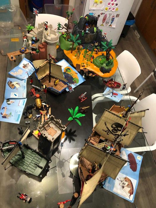 Playmobil Todo Conjunto Piratas, Cowboys e Índios, Dragões