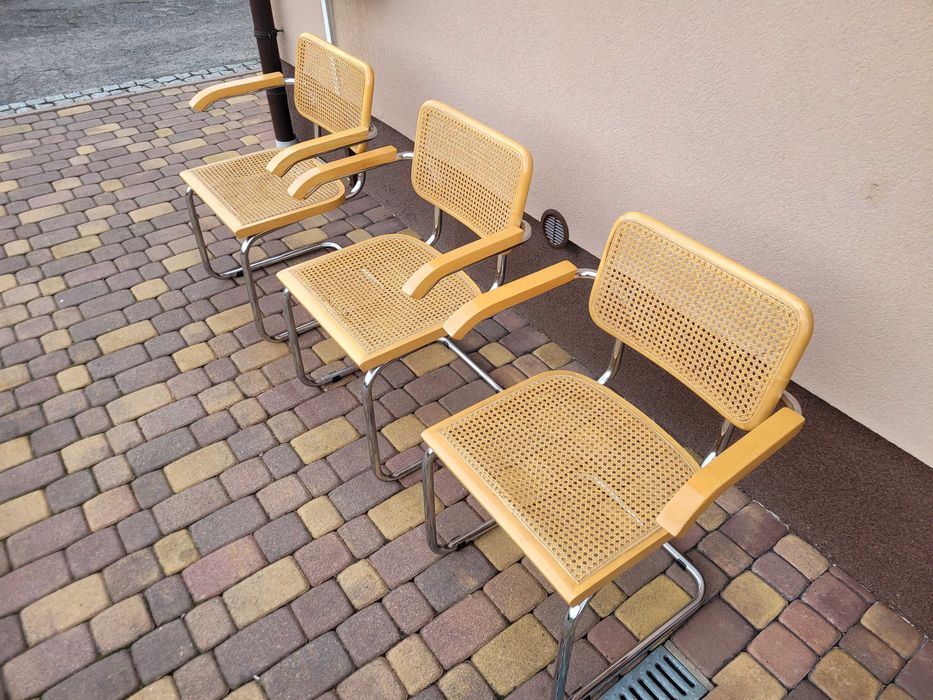‼️UNIKAT‼️ 3 x Krzesło Cesca proj Marcel Breuer Bauhaus Włochy Mid Century