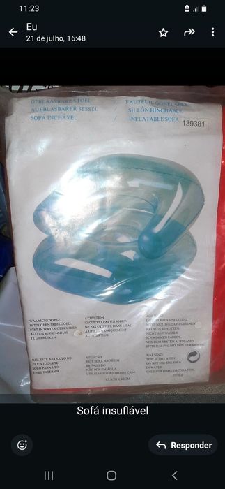 Sofá+ colchão criança insuflável