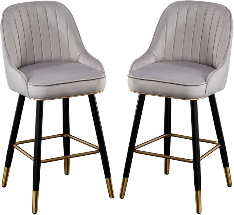 2 hokery szare złote dodatki