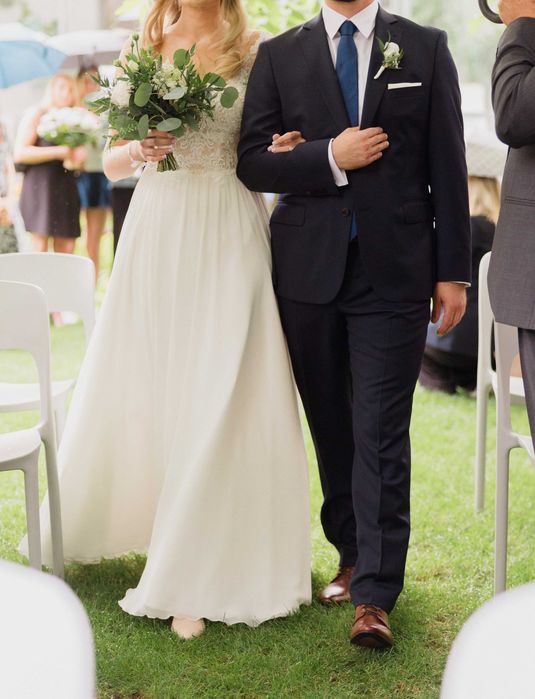 Suknia ślubna muślin ecru 36/38 - Kaledonia Tiara II