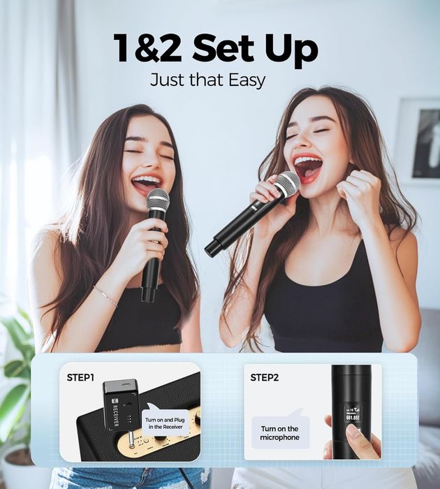 Беспроводные Echomussy микрофоны,проффессиональные, ведущим, караоке