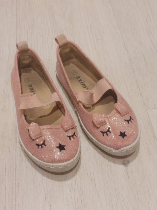 Różowe brokatowe kapcie / balerinki AXIM – rozmiar 31