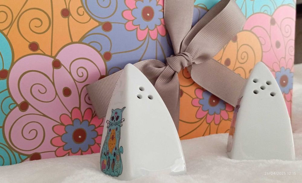 Saleiro e pimenteiro GATO PRETO