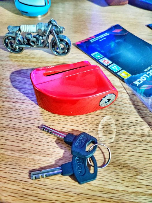 Cadeado de Disco P/ Mota, Trotinete e Bicicleta (Novo + 2 Chaves)