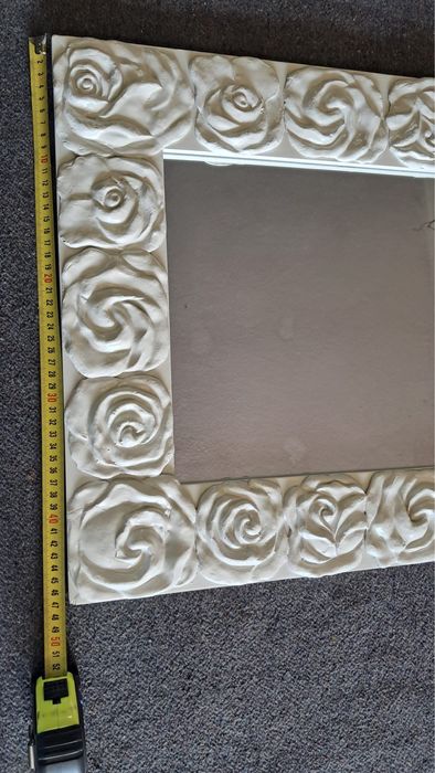 Espelho Madeira Maciça com Flores